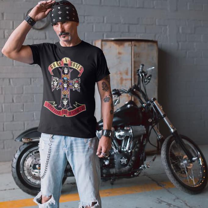 Kaos Baju Band Import Gnr - Guns N Roses (Appetite For Destruction) - Putih, S .Aruansy.Olshop