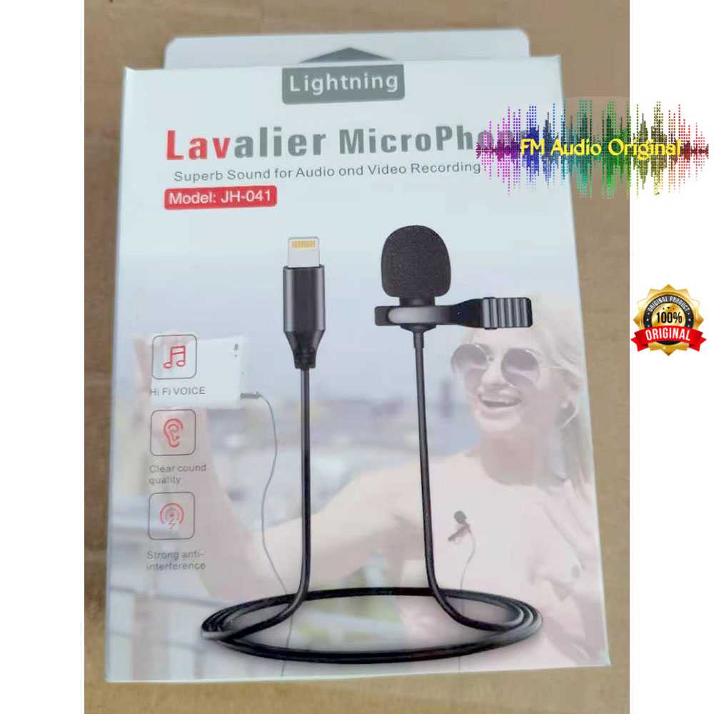 Jual FM Audio Original / Microphone Clipon Lightning Plug Lavalier