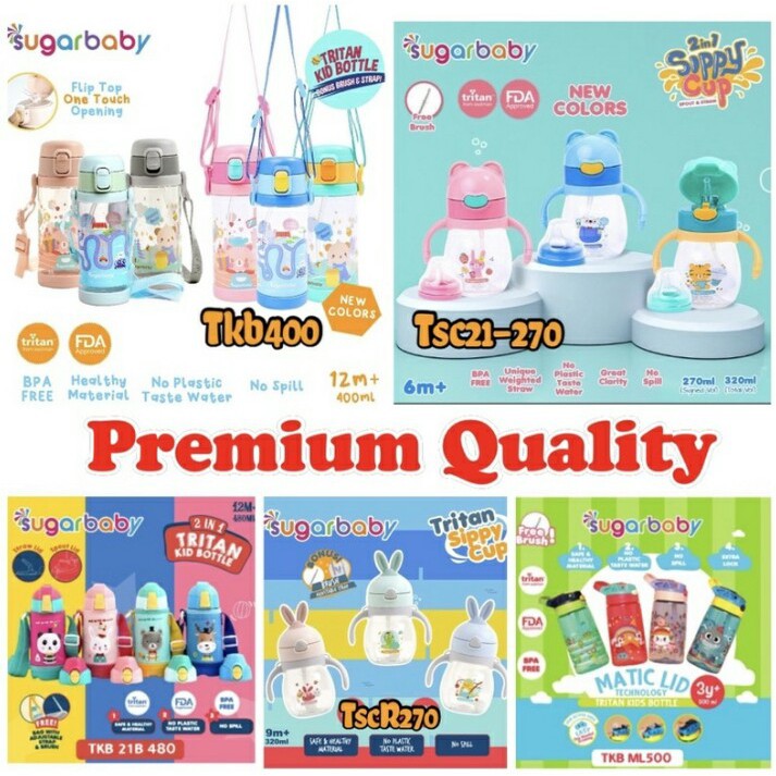 Botol Sugar Baby Tritan Sippy Star, Rabbit, 2in1, Kid Bottle CBKS