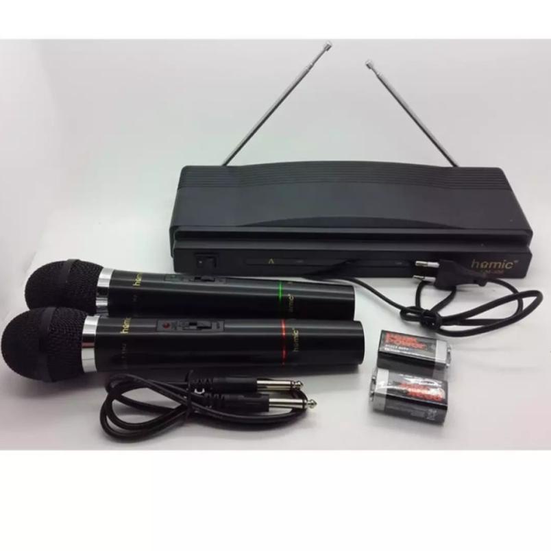 COD MIC WIRELESS HOMIC HM-306 Microphone Double Wireless//MIC WIRELESS//MIC KARAOKE//MIC SALON KATIF