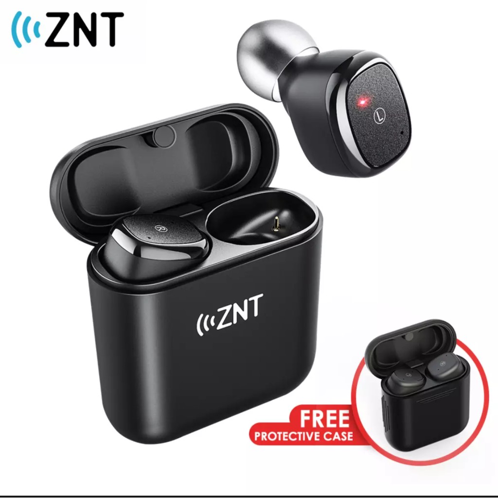 ZNT D06 Black Colour Earbuds Nirkabel dengan Bluetooth 5.0 dan kualitas suara Hi-Fi