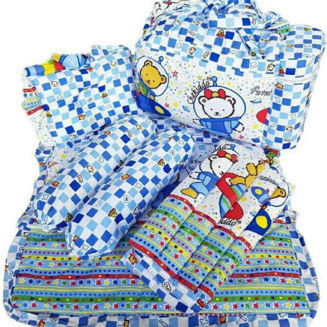 Ehyyshoppe Tas Gendongan Bantal Guling Alas Tidur 4 in 1 4in1 Chekiddo Bayi Set