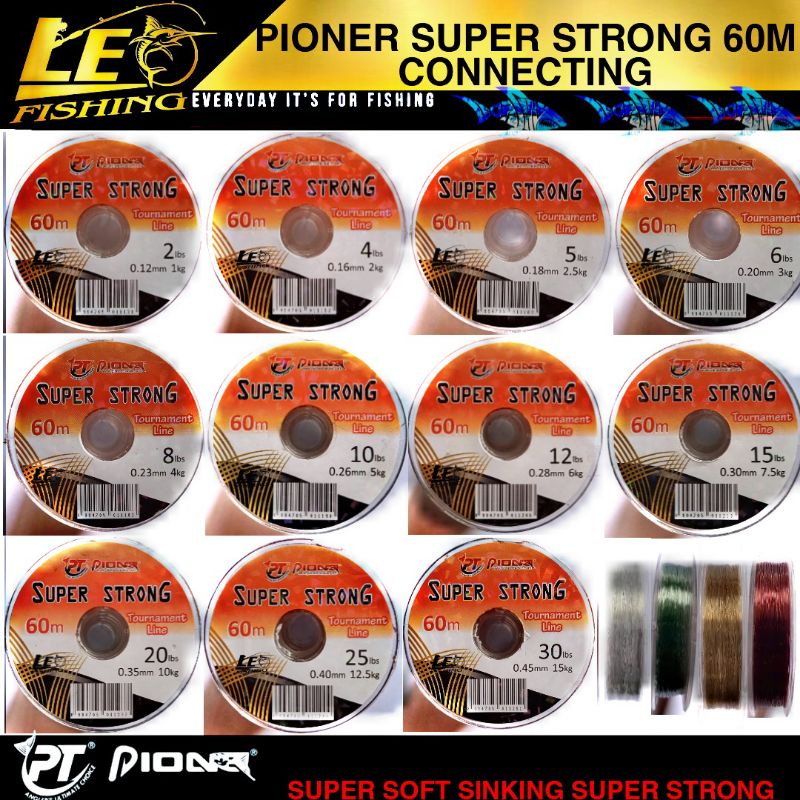 SENAR PANCING PIONEER SUPER STRONG 60M SIZE 0.12 0.14 0.16 0.18 0.20 0.23 0.26 0.28 0.30 0.35 0.40 0.45