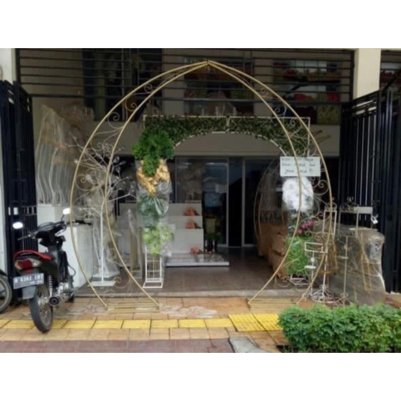 Pergola jalan, photobooth, backdrop lamaran, akad nikah dekorasi pelaminan