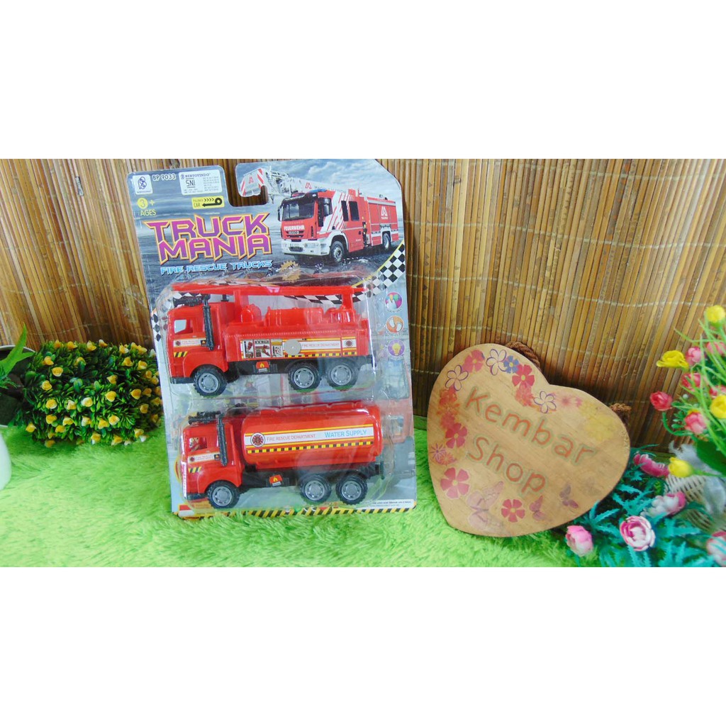 BP9033 Mainan Mobil Truk Damkar Pemadam 2in1 Truck Mania Fire Rescue Trucks