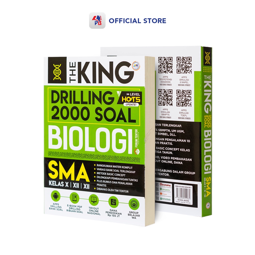Buku Soal The King : Drilling 2000 Soal Biologi / Matematika / Kimia / Fisika / Biologi SMA Kelas X XI XII HOTS Update Free Bonus-BIOLOGI 2000 SMA