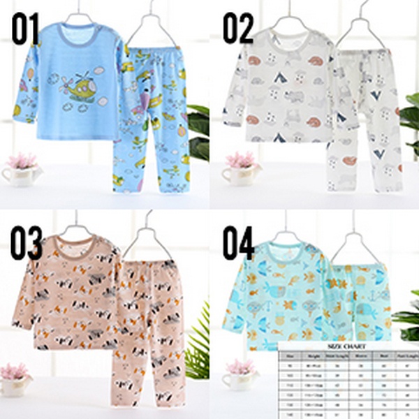 LKM280 Setelan Oblong Baju Kaos + Celana Panjang Set 2in1 Cewek Cowok Import [1KG 8PC] LITTLE KUMA