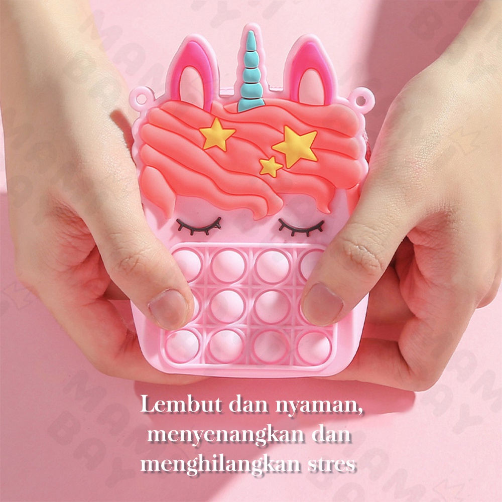 OKEYI Tas Selempang Anak Unicorn/Tas Anak Pony Pop it Jelly Fashion