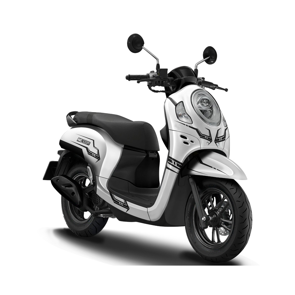 Decal Scoopy full body Dekal Sticker New Fi Baru 2021 PRESTIGE Strip Hitam