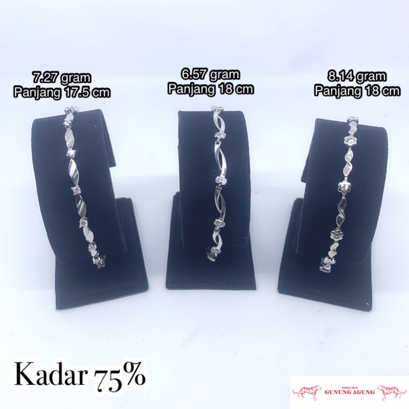 Gelang emas Fashion asli mas putih kadar 750 Termurah Terbaru Toko mas Bekasi timur kado istri ultah