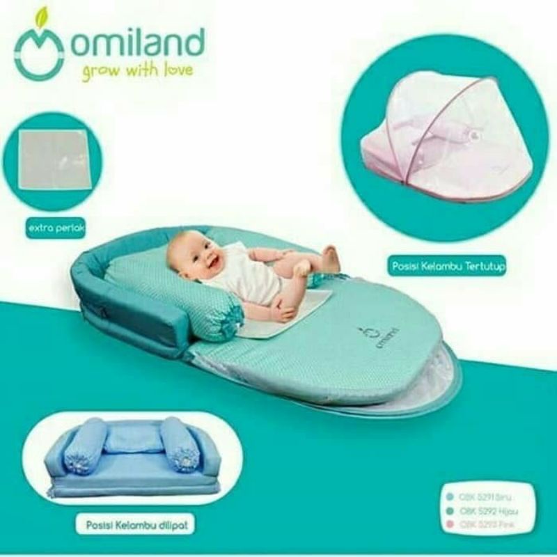 Omiland kasur lipat oval bumper kelambu mono polka OBK5292 OBK5293