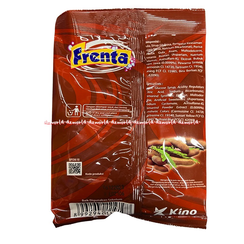 Kino Candy Frenta Tamarind  87gr Carbonated Candy Permen Asam Jawa Dengan Serbuk Berkarbonasi Fren Ta Kino Cendi Candy Tamarin 87gram