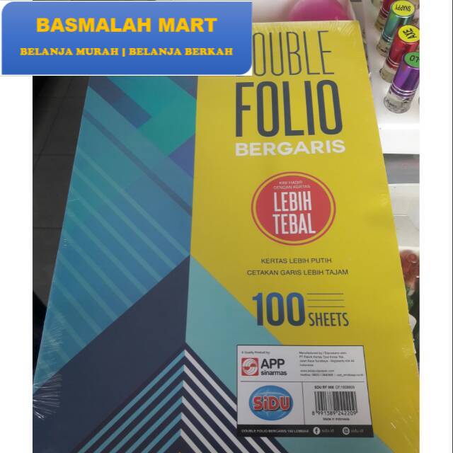 

Kertas Folio Bergaris SIDU / Kertas Double Folio Bergaris Sidu Murah Termurah (Ilham Berkah Mart)