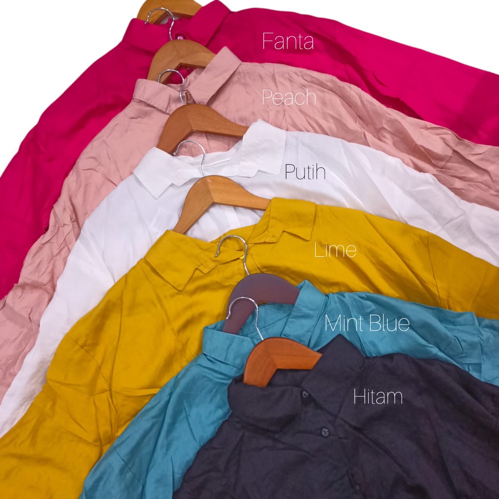 Kemeja Rayon Oversize Wanita Kemeja Rayon Polos Kemeja Rayon Jumbo Premium Seruni Layer