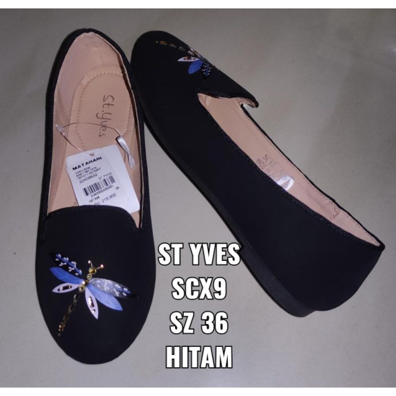 flat shoes hitam