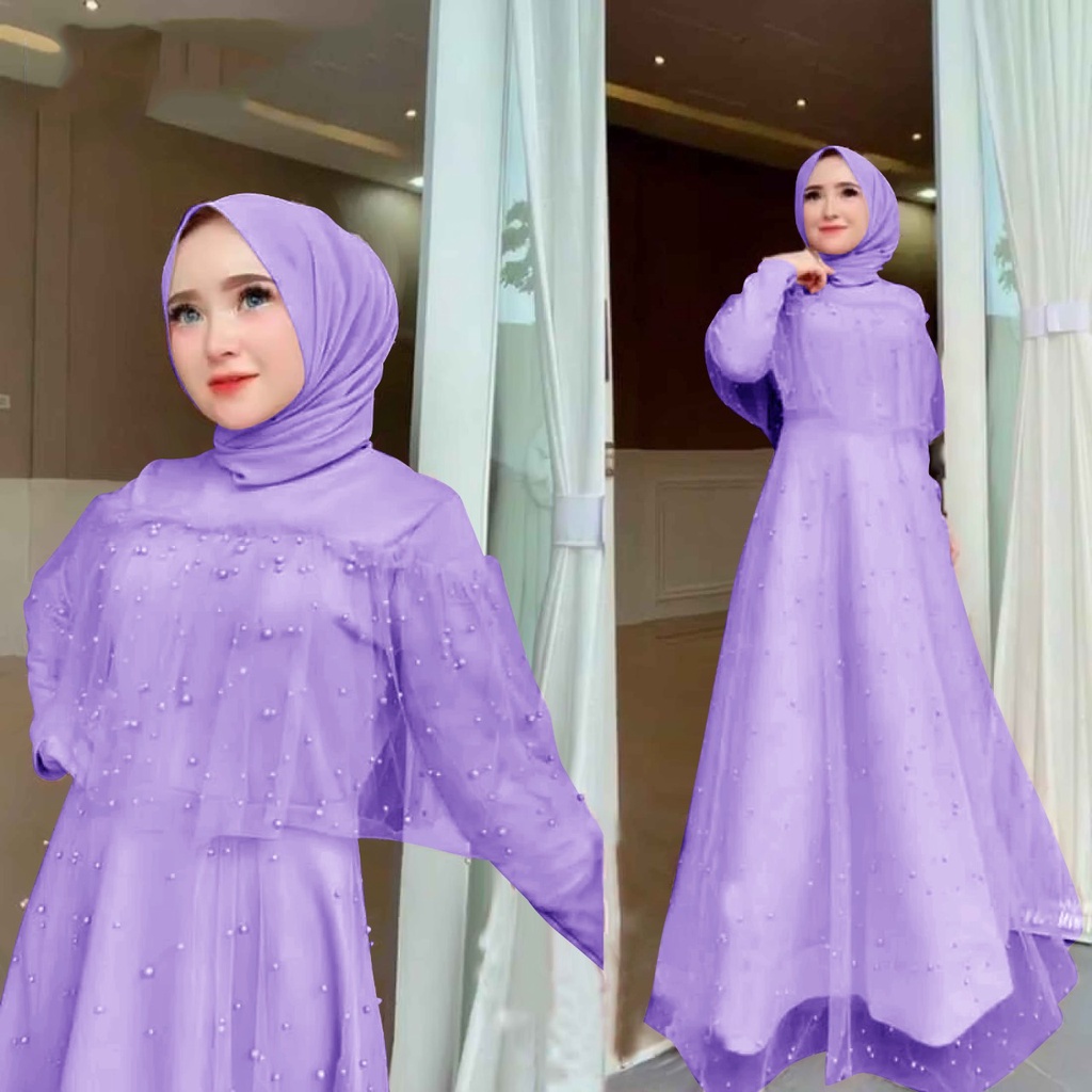 MODIS - GAMIS DRESS BAJU PESTA BRUKAT TILE IMPORT S M L XL XXL JUMBO PREMIUM FASHION MUSLIM WANITA S
