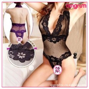 Ningrum Pakaian Dalam Wanita Lingerie Sexy Hot Baju Tidur Sexy Renda Seksi Mesh Pakaian One Piece - 4007