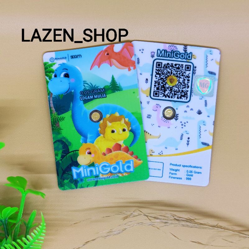 Lm minigold kid series lion , dino 0.05 gram 24k (gift, kado, hadiah, lucu, emasmini)
