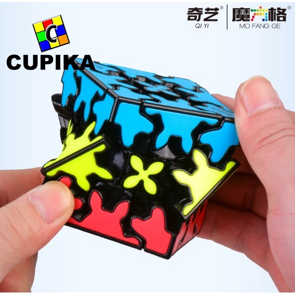 Rubik 3x3 QiYI Gear SANDWICH Cube 3x3 Black Based Blackbase 3x3