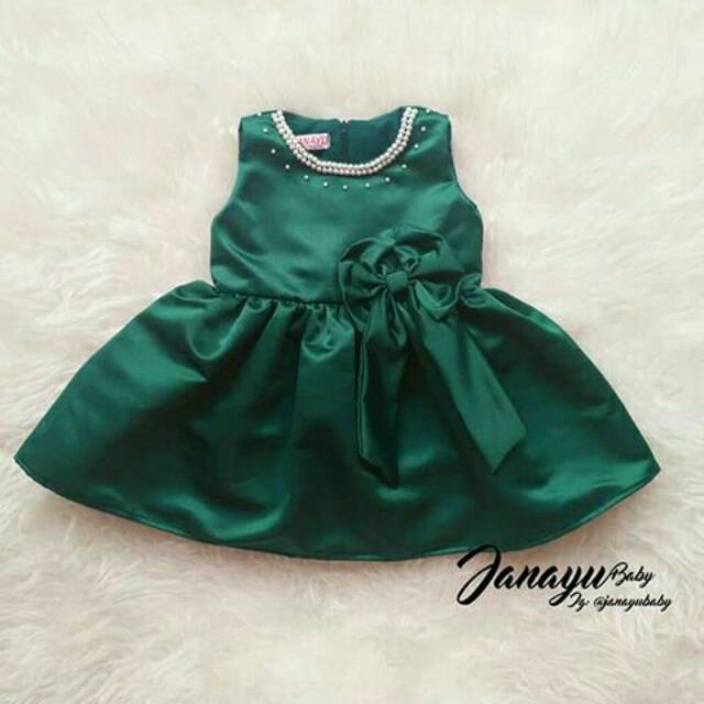 Dress bayi natal Christmast hijau botol / green emerald