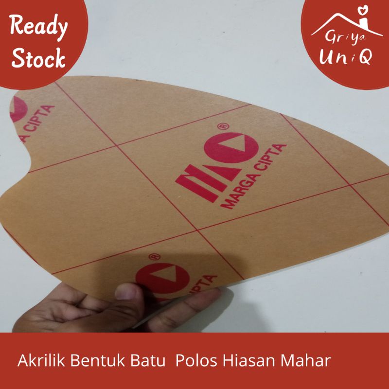 Akrilik Bentuk Batu| Polos Hiasan Mahar