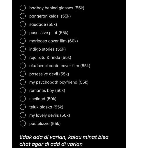 TERBARU preloved novel NEW A+ septihan, ayo putus, rancor, samuel, dikta dan hukum, arthan, 00.00 , 