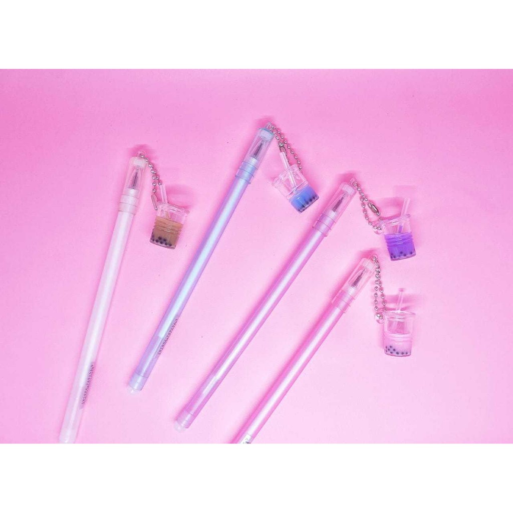 PULPEN BOBA PENA BUBBLE TEA PEN GEL TINTA MURAH UNIK LUCU READY STOCK-2