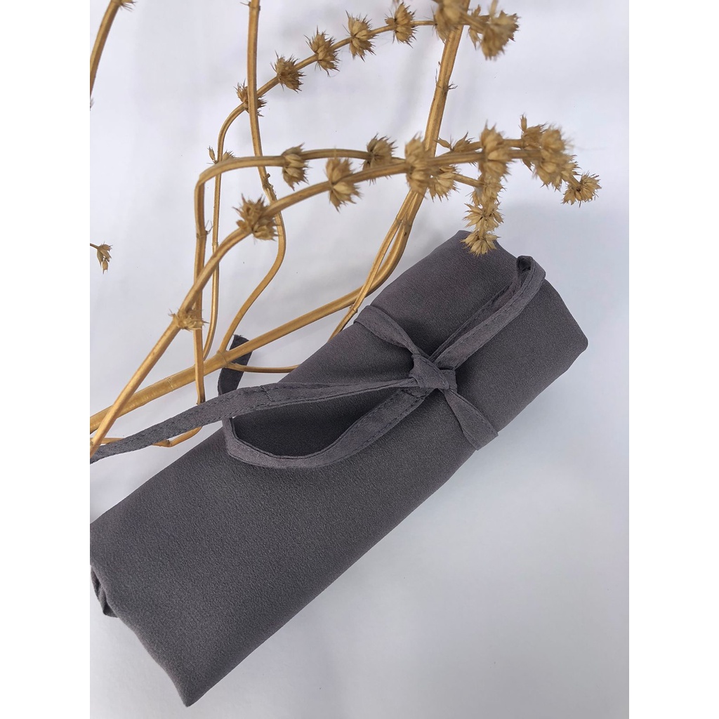 Bergo Maryam polos khimar Instan kerudung tali jilbab diamond bergo mariam-M diamond  abu tua