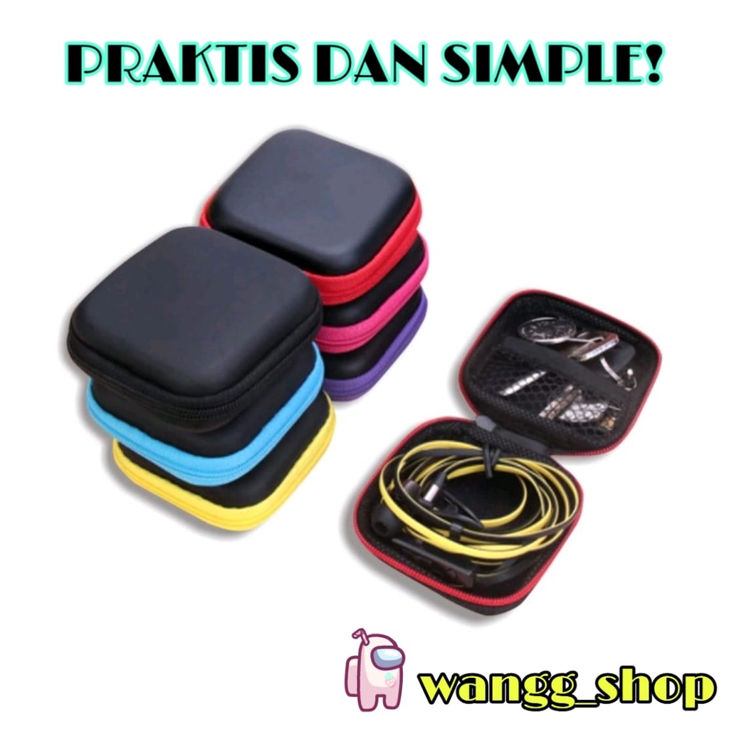 POUCH PERSEGI TEMPAT PENYIMPANAN HEADSET / TAS KUNCI / DOMPET HEADSET / CASE BAG PENYIMPAN HEADSET