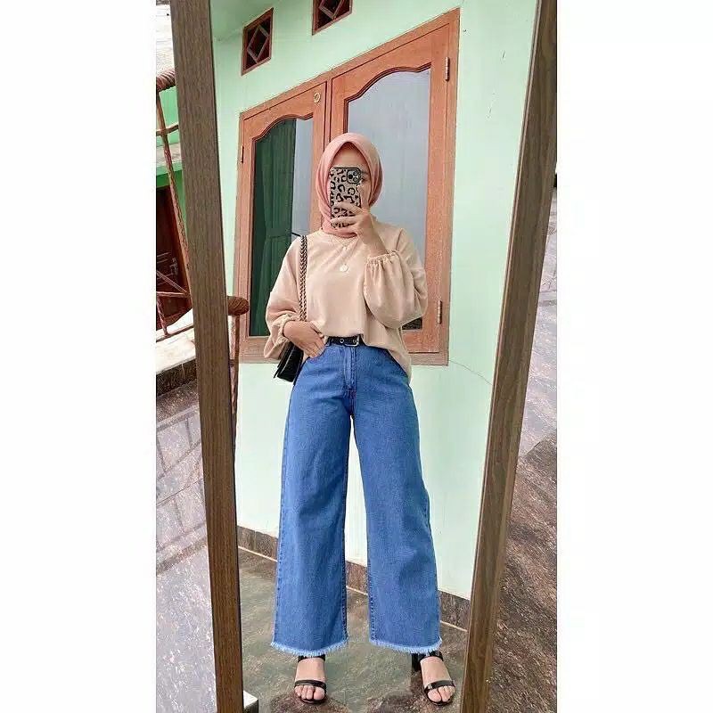 Kulot Jeans high waist // Celana Kulot Rawis