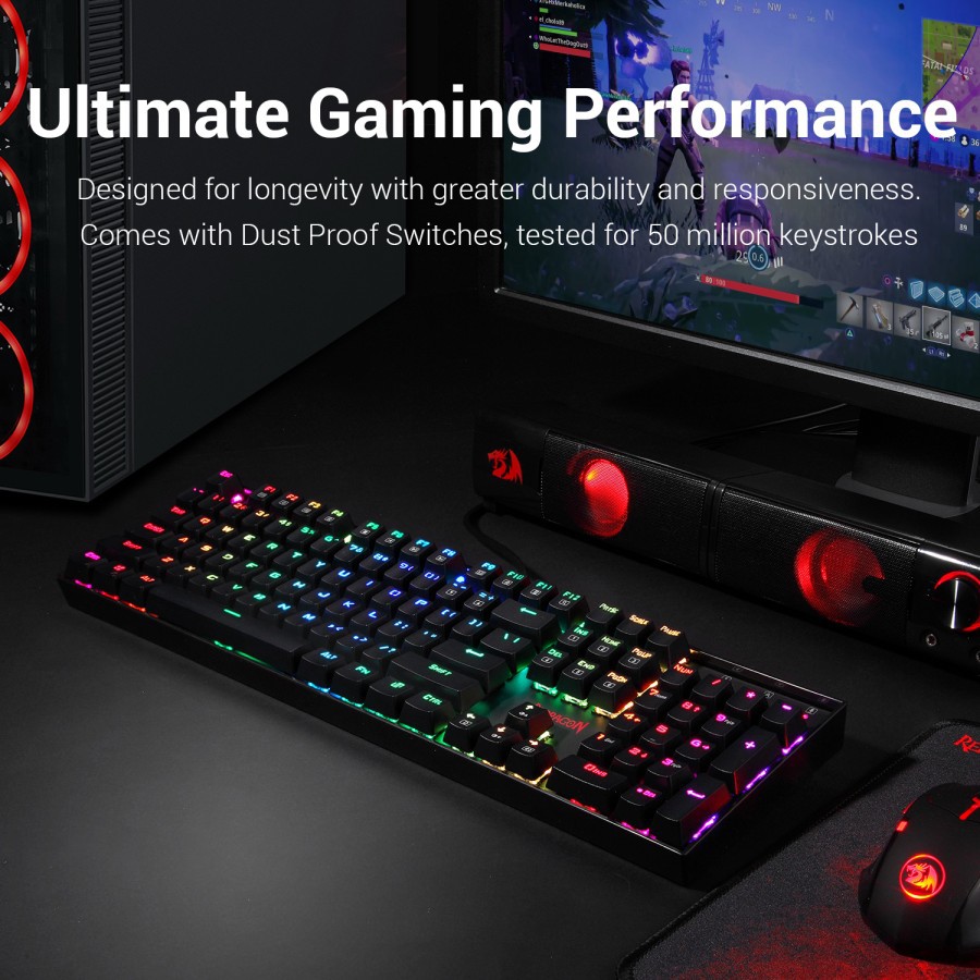 Keyboard Gaming Mechanical Redragon Wired RGB Mitra K551RGB-1