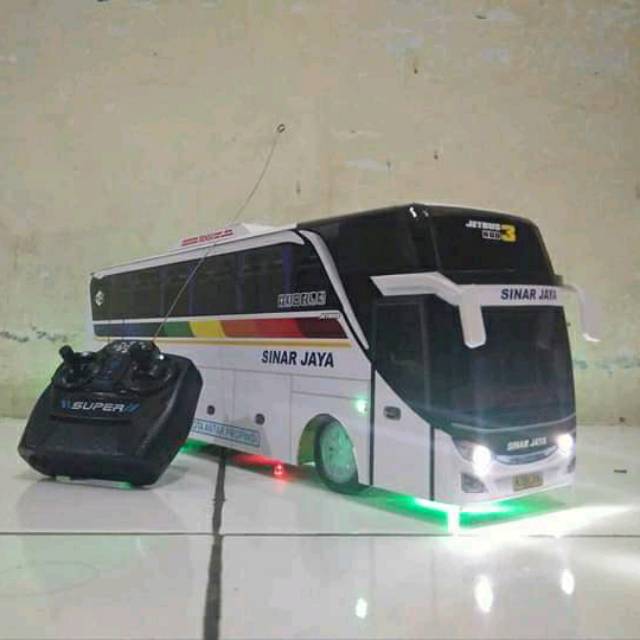 Miniatur Bus RC Sinar Jaya JB3+SHD Lampuan+Remot Control