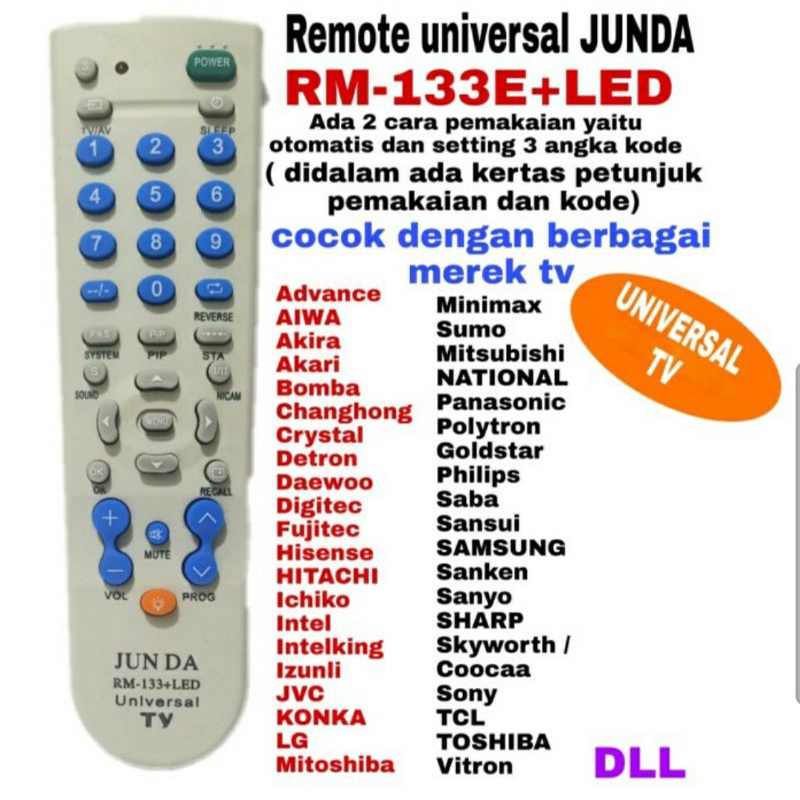 REMOTE TV SERBA BISA UNIVERSAL  JUNDA 133 / REMOT TV UNIVERSAL COCOK SEMUA TV