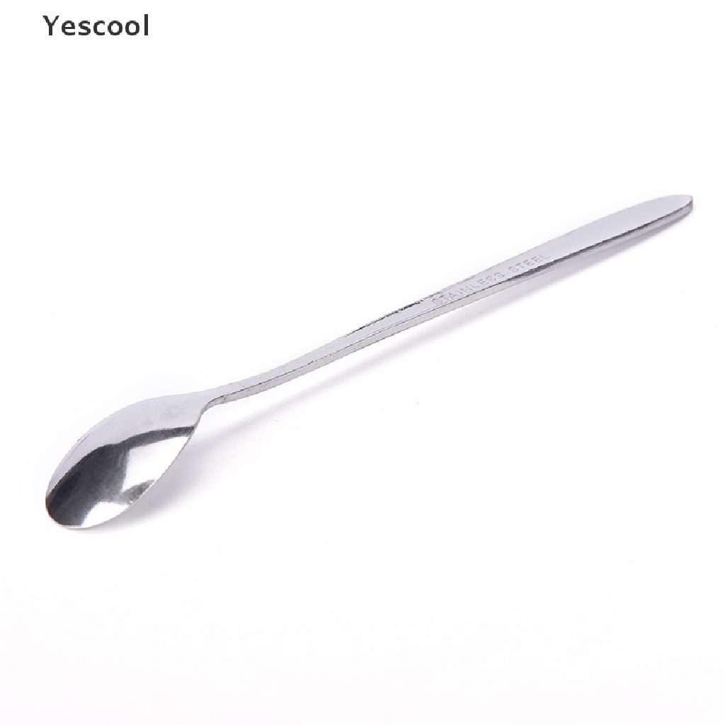 Yes Sendok Tehkopies Krim Gagang Panjang 16cm Bahan Stainless Steel