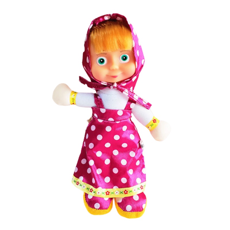 Mainan 22cm/27cm Masha And The Bear Big Eyes Doll Movement Models Speak And Sing