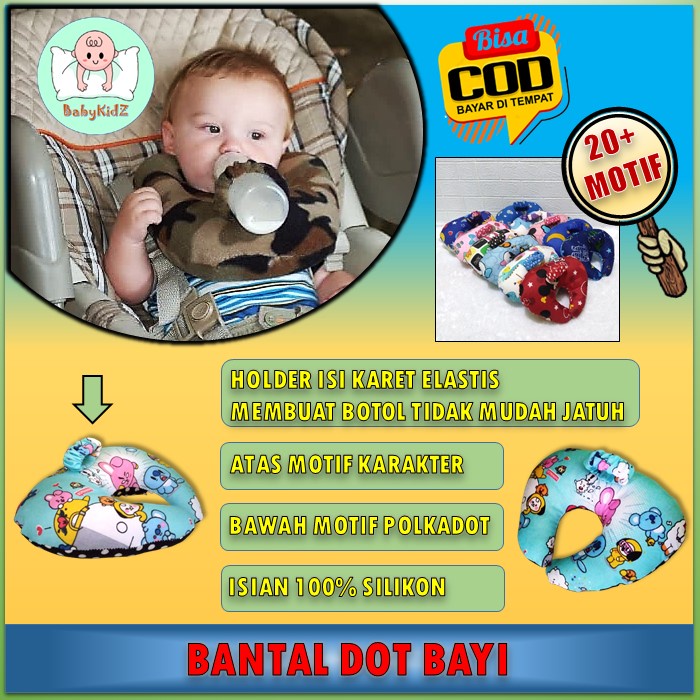 Bantal Dot Bayi Penyangga Botol Susu Motif Karakter