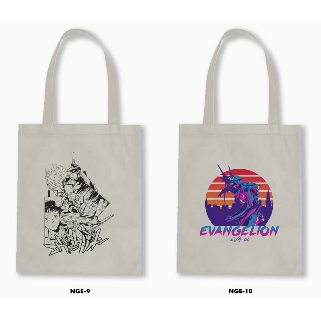 TOTE BAG BLACU - NEON GENESIS EVANGELION / MANGA / ANIME 01