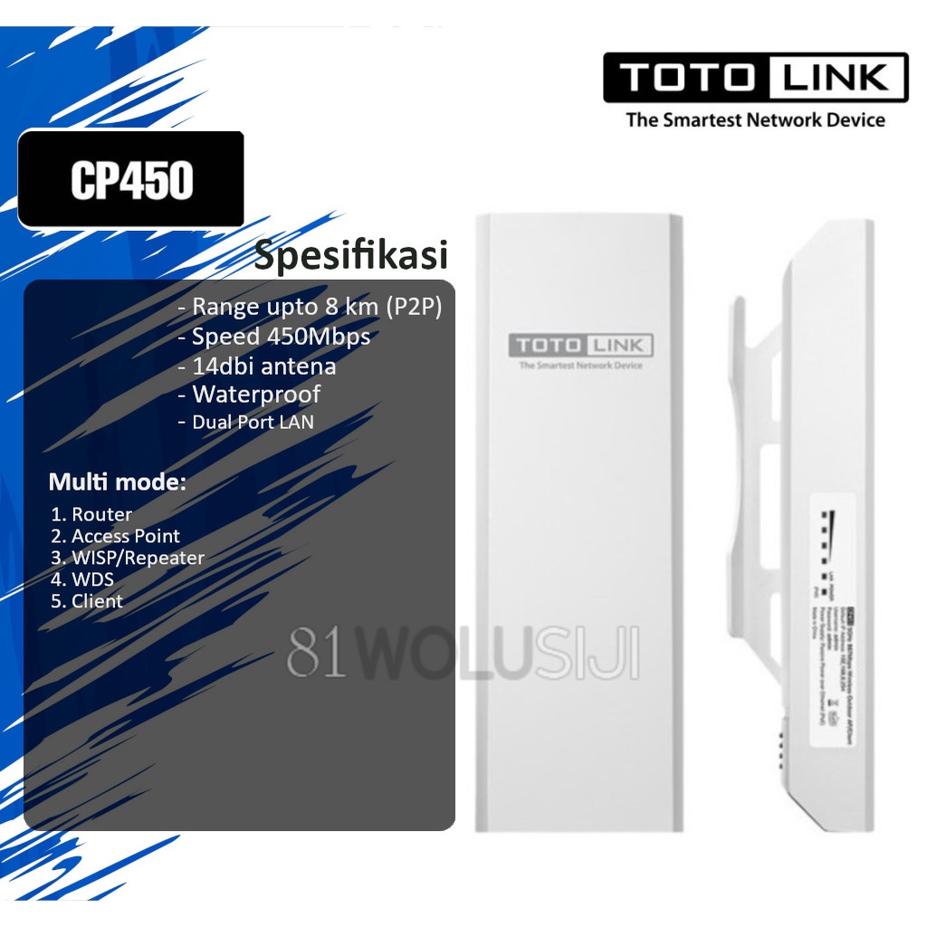 Totolink CP450 5Ghz wireless N Outdoor 450Mbps - 8km p2p