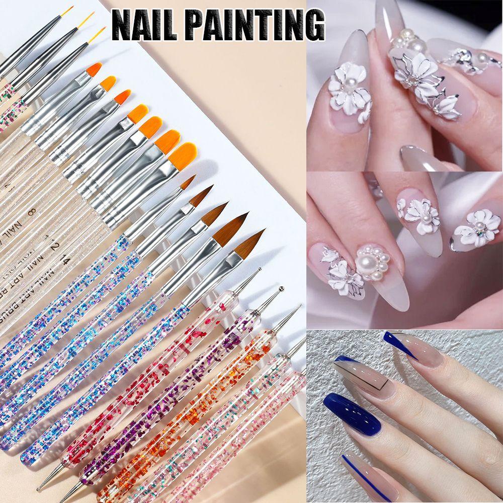 Solighter 1PC Nail Liner Painting Pen Acrylic Nail Art Brush Set Detailing Gambar