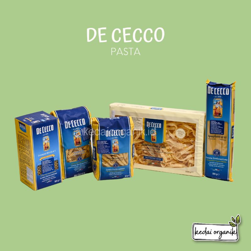 

De Cecco Pasta Fusilli / De Cecco Pasta Farfalle / De Cecco Pasta Penne Rigate / De Cecco Pasta Lasagna Riccia / De Cecco Pasta Egg Fettucine / De Cecco Pasta Spaghettin