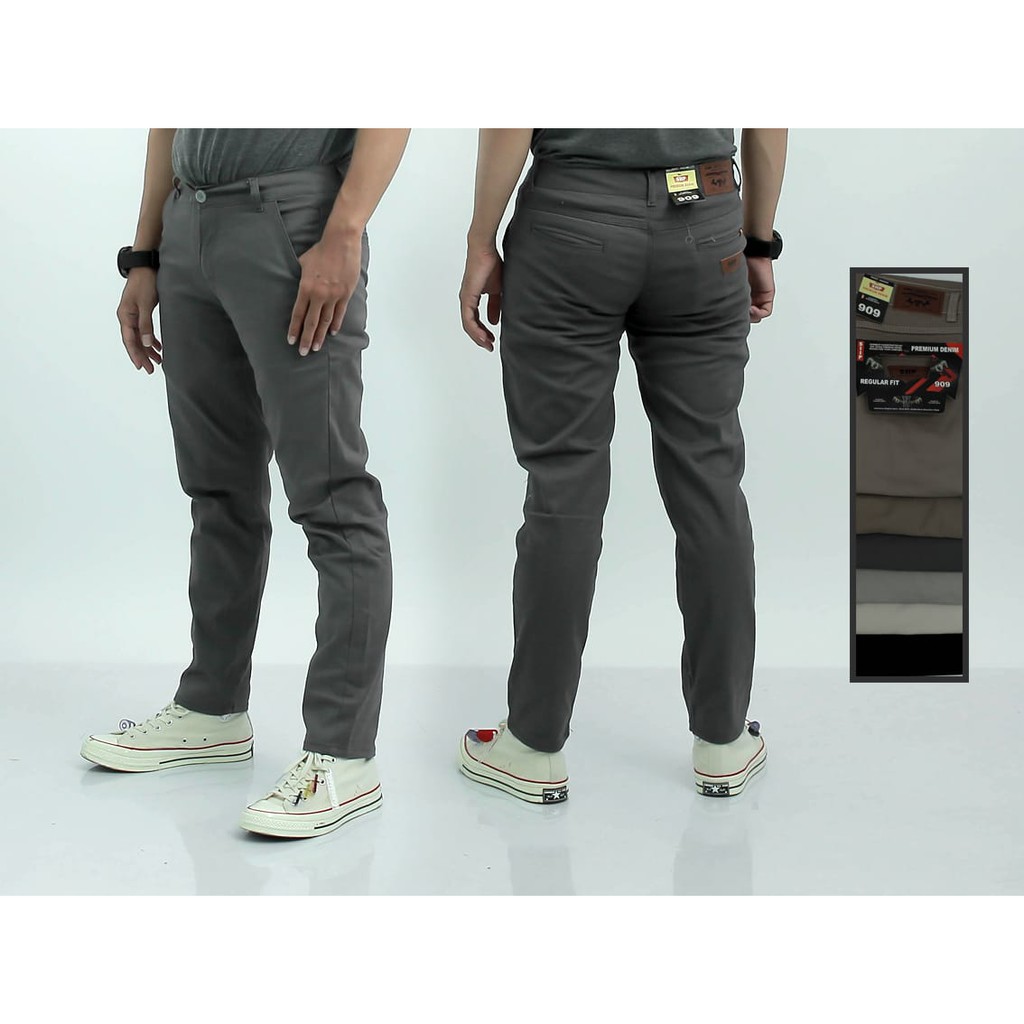 Celana Bahan Pria Formal Kantoran Katun Resleting Kuat Jahitan Rapi Murah Reguler Fit Celana Chino