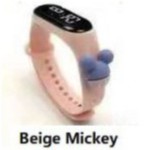 TOMSTORE.ID JT027 Jam Tangan anak Elektronik Led Waterproof Motif Untuk Anak Karakter Import Cod-BEIGE MICKEI