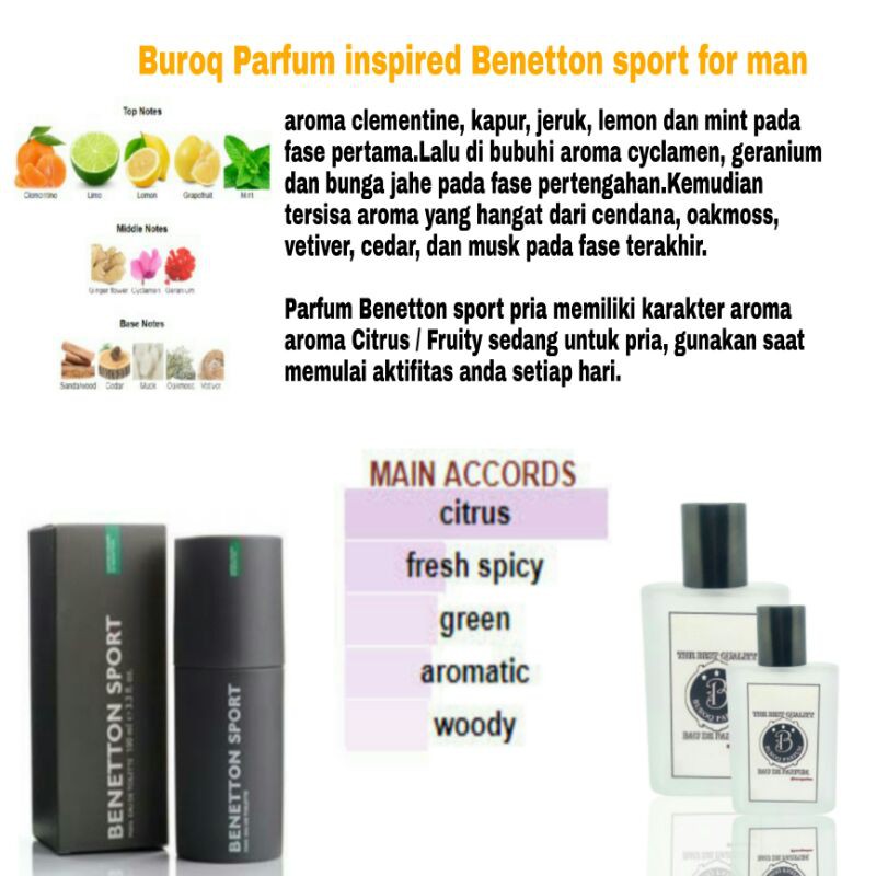 PARFUM BENETON SPORT PARFUME PRIA MURAH WANGI CITRUS FRUITY SEGER SEDANG TAHAN LAMA -INSPIRED