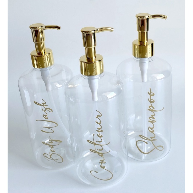 botol BENING 24 500ml GOLD CHIC LUXURY . aesthetic bottle minimalist refill organizer tempat sabun cair pump estetik