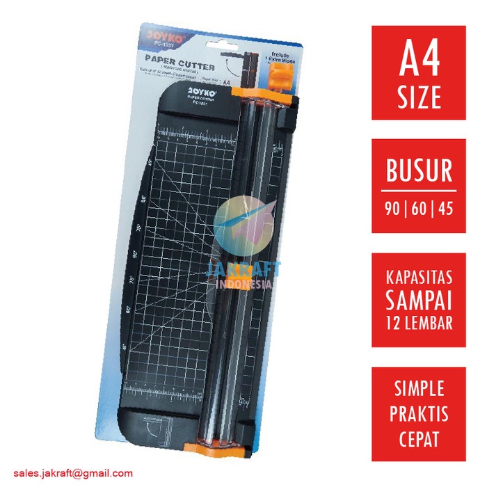

CODE130 Alat Pemotong Kertas Paper Cutter A4 JOYKO PC-1637 + Bonus Refill