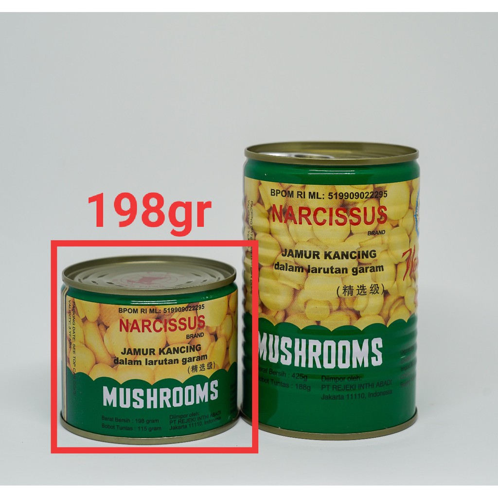 

NARCISSUS Mushroom - 198gr (Jamur Kancing Kaleng Kecil)