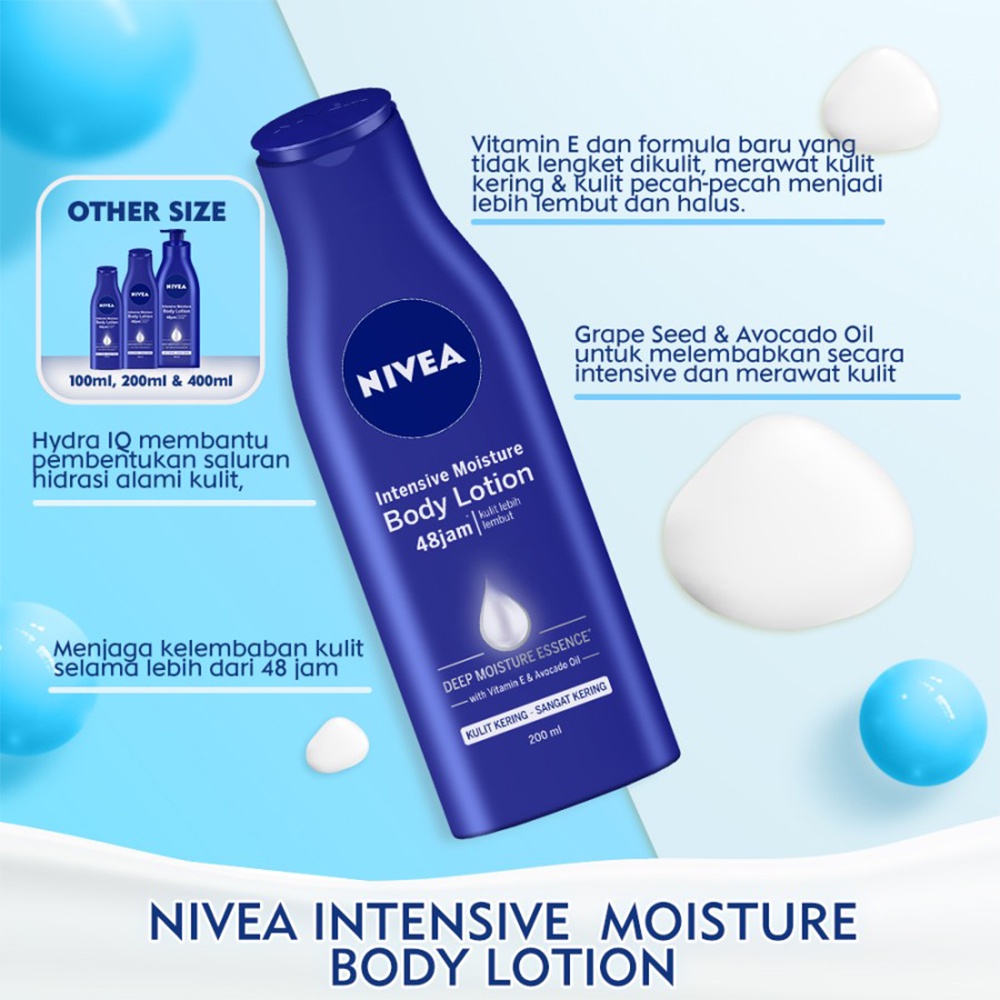 ❤ BELIA ❤ NIVEA Body Lotion Extra White 100 | 200 | 400 | Repair Protect Instant Glow Night Nourish Daily Sun Sunscreen | BABY BUNNY