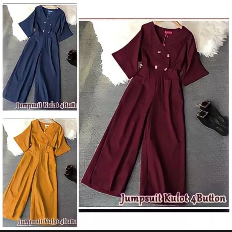 Jumpsuit Wanita Panjang Korean Style Lengan Pendek Hijab Kekinian