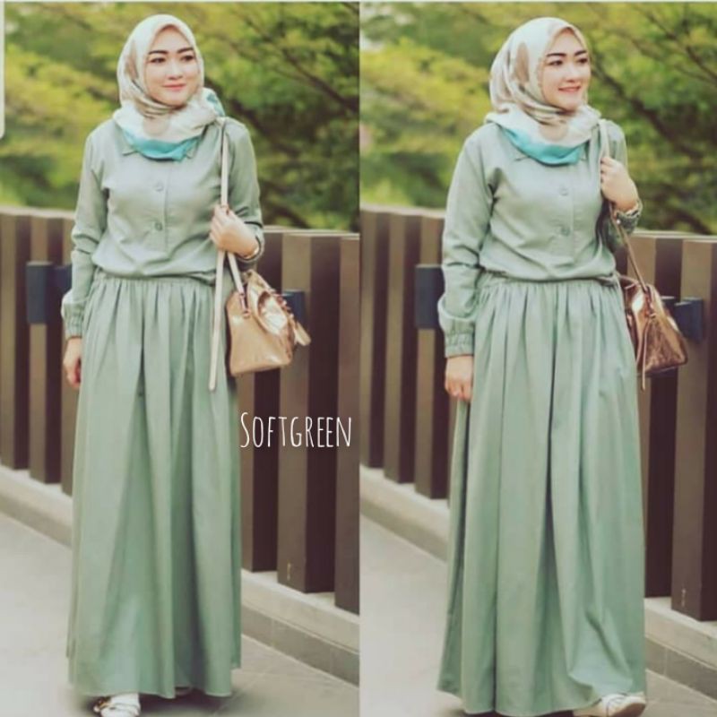 gamis serut pinggang sadira dress wanita kekinian