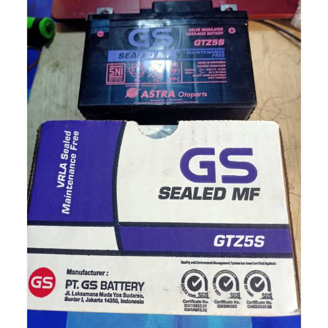 Jual Aki /accu kering asli gs Astra type gtz5s for all matic dll